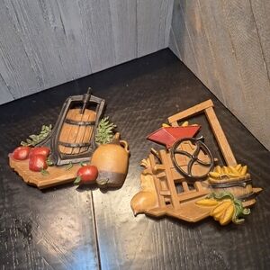 Vintage HOMCO USA Kitchen Plaques,1978 1270BX,  Wall Decor Retro